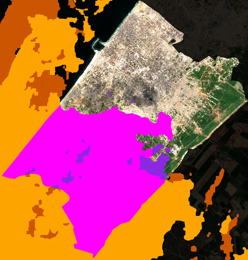 Cloud & Shadow Coverage Overlay - Gaza City